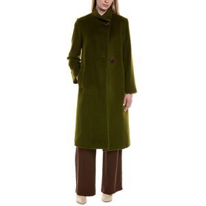 Fleurette Womens  Wool-Blend Coat, Green